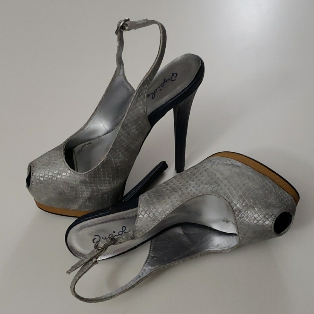 Qupid Platform Slingback Sandals